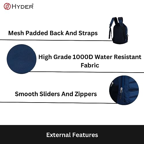HYDER Peak 35L Unisex Multi-functional Laptop Bag/Backpack for Men and Women - Perfect Bags for College, School, and Business Travel with Padded Sleeve For Laptops Protection (Navy Blue) - Image 4