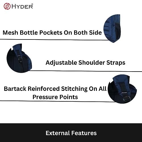 HYDER Peak 35L Unisex Multi-functional Laptop Bag/Backpack for Men and Women - Perfect Bags for College, School, and Business Travel with Padded Sleeve For Laptops Protection (Navy Blue) - Image 5