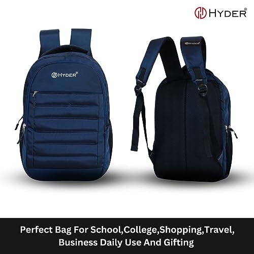 HYDER Peak 35L Unisex Multi-functional Laptop Bag/Backpack for Men and Women - Perfect Bags for College, School, and Business Travel with Padded Sleeve For Laptops Protection (Navy Blue) - Image 2