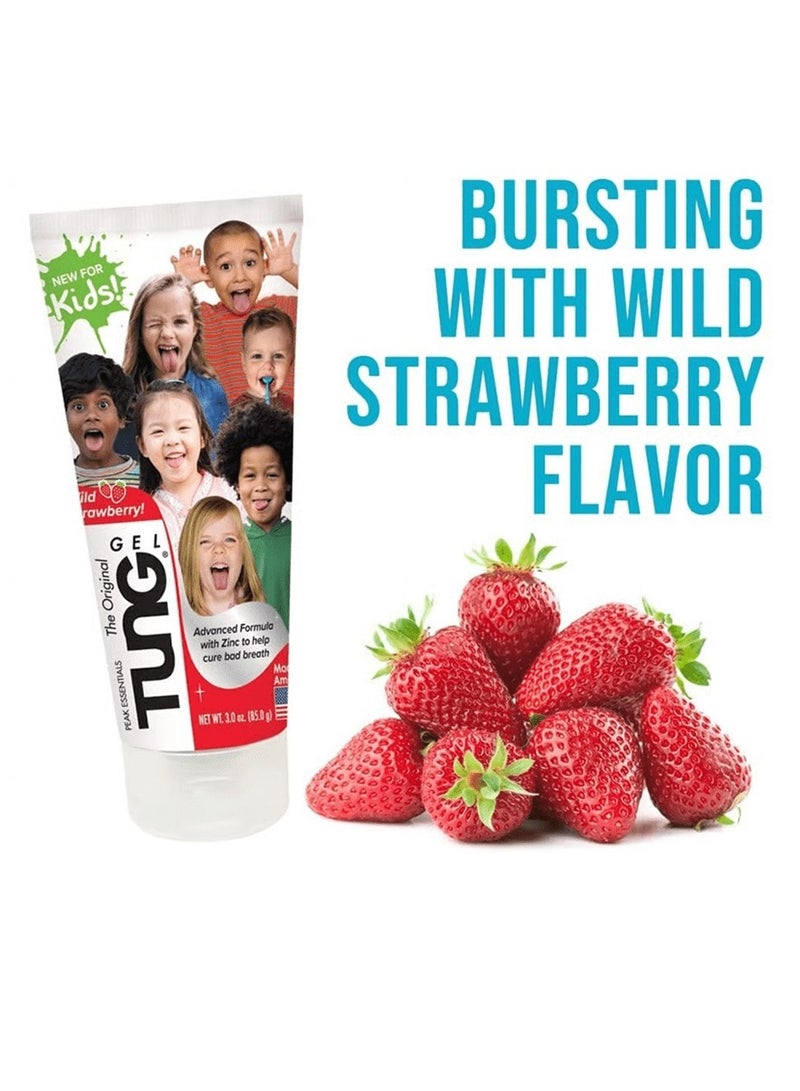 تونج جل تونج معجون تنظيف اللسان للأطفال بنكهة الفراولة تركيبة مطورة مع الزنك لازالة رائحة الفم الكريهة يستخدم تانج مع فرشاة وكاشطة اللسان حجم 85جرام - Image 1