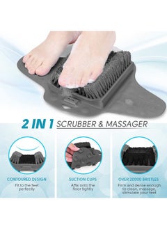 BESKAR BESKAR Shower Foot Scrubber Mat with Pumice Stone, Cleans, Exfoliates & Smooths Your Foot Without Bending in The Shower or Bathtub, Foot Dead Skin & Callus Remover, Upgraded Non-Slip Suction Cups  - Image 2