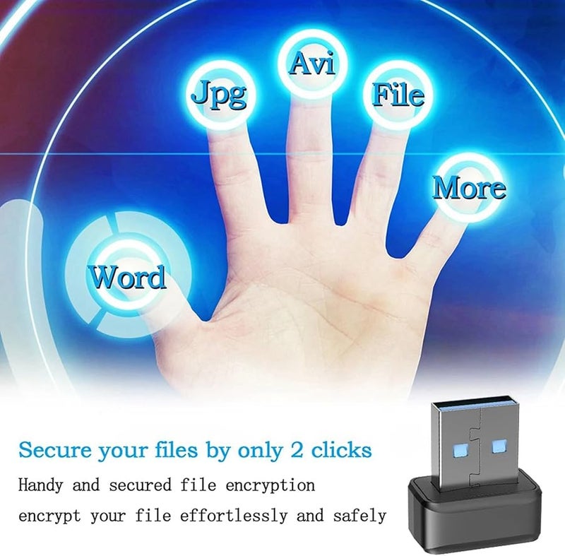 USB Fingerprint Security Key FIDO U2F with Speedy Matching Anti Spoofing Mini Reader - Image 5