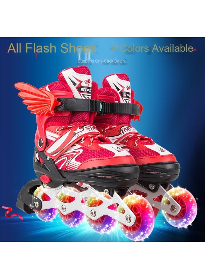 PU Wheels Perfect In-Line Skate Shoes With Classic Swept-Back Handlebars 