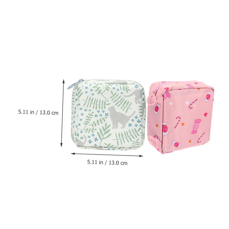 Reusable Period Pouch 2 Pack Portable Sanitary Pad Holder Black Waterproof - Image 3