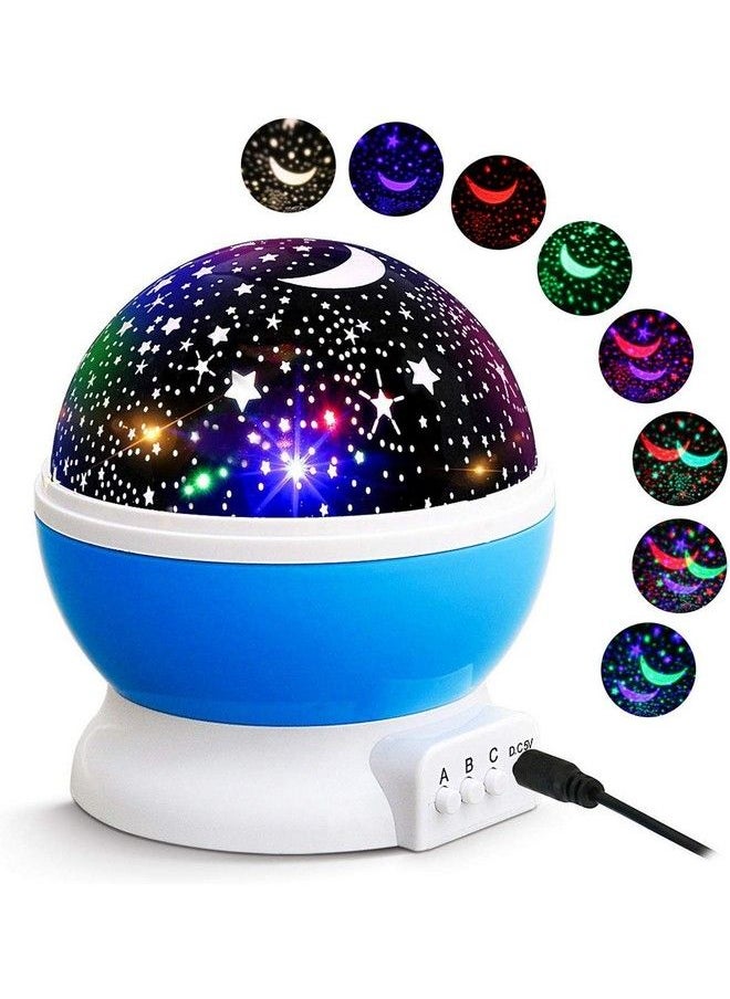 Plastic Pe Gyrobowl Kids Night Light Moon Star Night Light Rotating Star Projector Baby Night Light Night Lighting Lamp 4 Led 8 Modes With Usb Cable Best For Bedroom (Multicolor) - pzsku/ZEBCBB356C8C943154483Z/45/_/1692785800/ecc91c3e-53ec-4573-9f37-eb9b879409c2