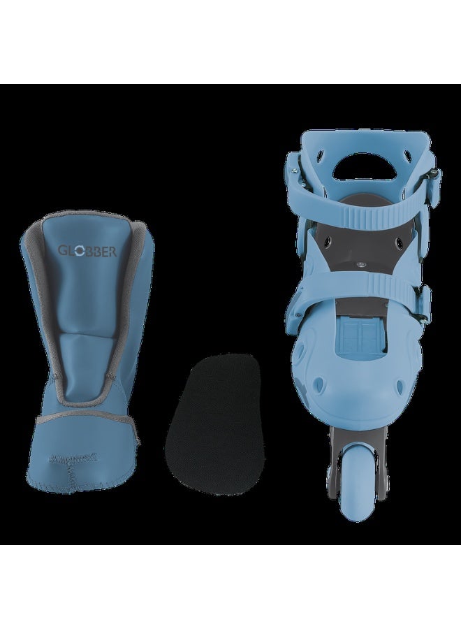 GLOBBER 2 in 1 Adjustable Learning Skates for Kids – Convertible Training Inline Skates Size 29-32 – Ash Blue - Image 5