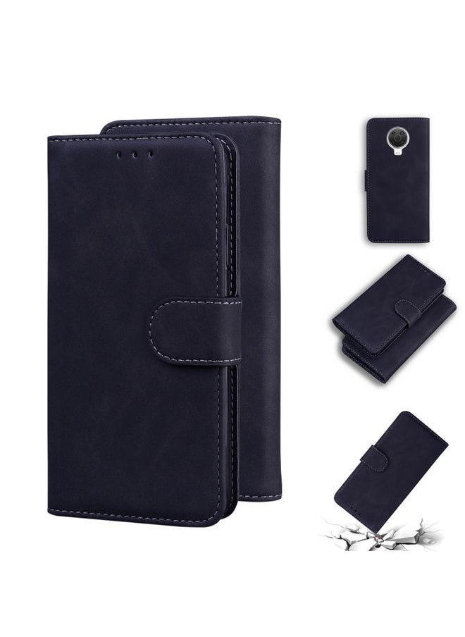 HuHa - Case Cover For For Nokia G10 / G20 Skin Feel Pure Color Flip Leather Phone Case(Black) - Image 1