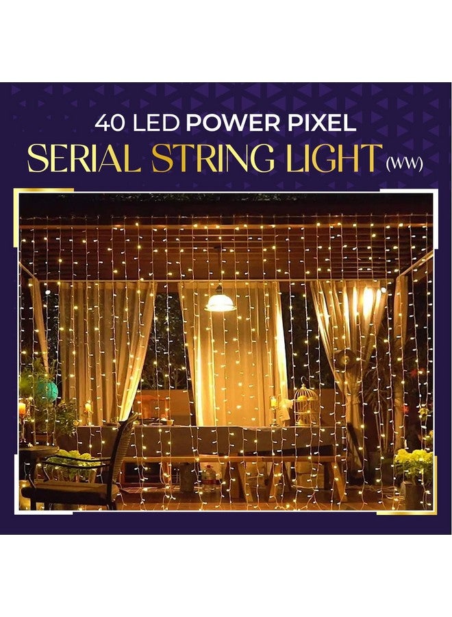 Lexton 40 LED Power Pixel Serial String/Fairy Light | Plug Sourced | Suitable for Home & Outdoor Decoration, Diwali, Christmas, Ramadan, Wedding, Party, Festival (Pack of 5, Warm White) - Image 3