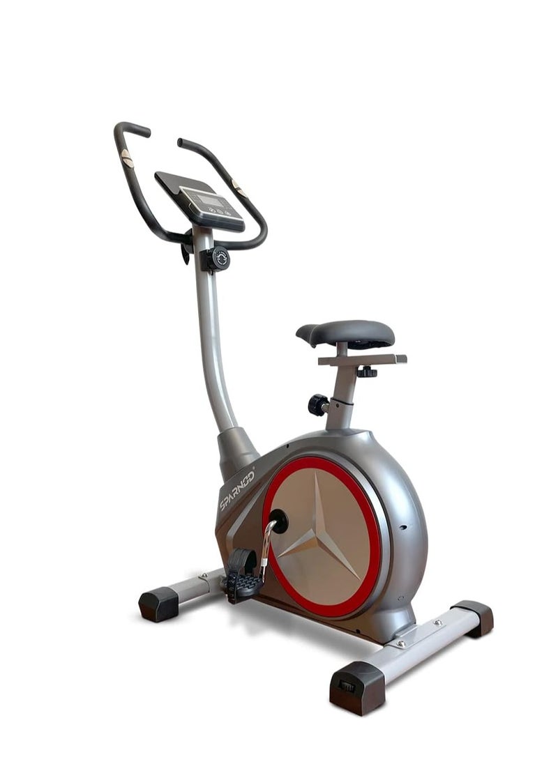 Sparnod Fitness - SUB-54 Upright Exercise Bike for Home Gym - LCD Display, Height Adjustable Seat, Compact design 4Kg Flywheel and Heart Rate Sensors Perfect Cardio Exercise Cycle Machine - Image 1