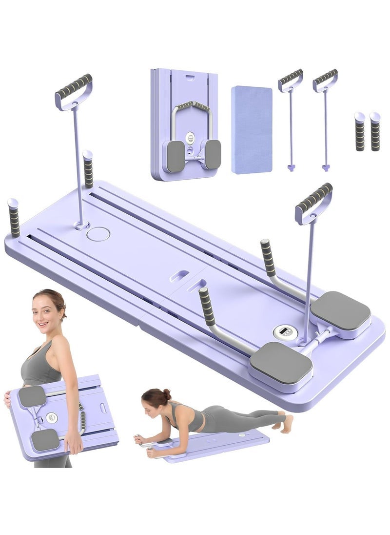 ELTRAZONE - Multifunctional Foldable Pilates Reformer Board for Home Workouts – Portable Full-Body Resistance Training Equipment with Adjustable Bands – Core, Strength, Balance & Flexibility Exercise Board – Lightweight, Easy to Store, Non-Slip Surface - Image 1