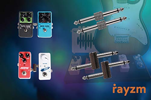 Rayzm Guitar Pedal Patch Connector, 6.35mm (1/4") Effect Pedal to Pedal Coupler, Male to Male Plug Adaptor for Guitar Pedalboard Instead of Patch Cable, Pack of 4 (2 Straight & 2 Z Type) - Image 5