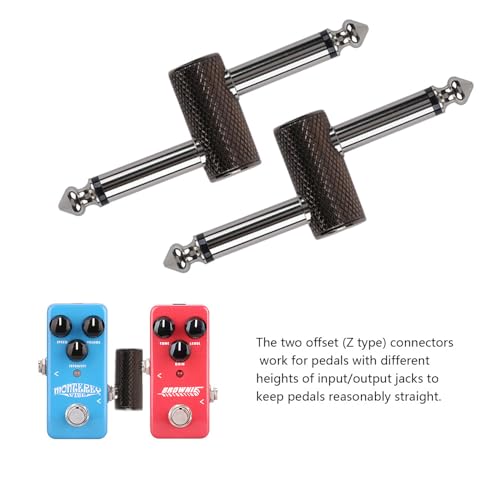 Rayzm Guitar Pedal Patch Connector, 6.35mm (1/4") Effect Pedal to Pedal Coupler, Male to Male Plug Adaptor for Guitar Pedalboard Instead of Patch Cable, Pack of 4 (2 Straight & 2 Z Type) - Image 4