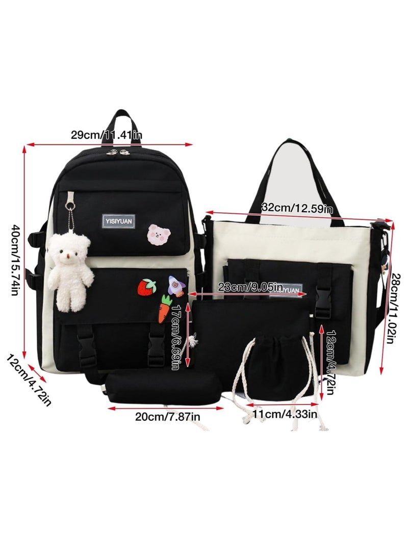 VUCATIN Kids Backpack set of 5 Toddler Backpack with Tote Bag Pencil Case Handbag Coin Purse School & Travel Backpack for Kids and Adults Shoulder Bags  - Image 5