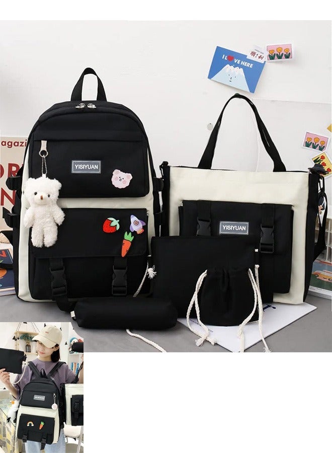 VUCATIN Kids Backpack set of 5 Toddler Backpack with Tote Bag Pencil Case Handbag Coin Purse School & Travel Backpack for Kids and Adults Shoulder Bags  - Image 1