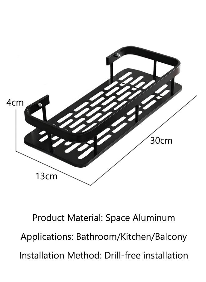 Bathroom Organizer,Shower Caddy Wall Mounted,No Drilling Adhesive Shower Shelf for Kitchen and Bathroom Storage,Thickened And Bolded,Rustproof Stainless Steel for Inside Shower Rack (black) - Image 2