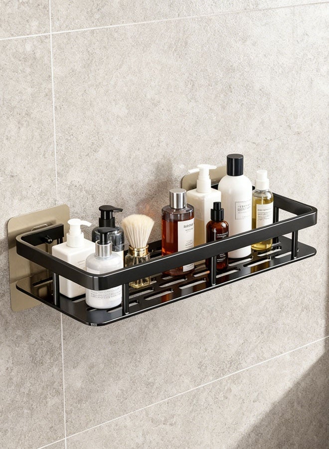 Bathroom Organizer,Shower Caddy Wall Mounted,No Drilling Adhesive Shower Shelf for Kitchen and Bathroom Storage,Thickened And Bolded,Rustproof Stainless Steel for Inside Shower Rack (black) - Image 3