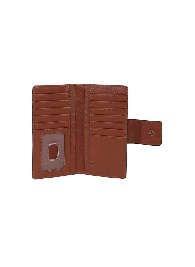 FOSSIL Women'S Logan Leather Wallet Rfid Blocking Tab Clutch Brown (Model: Sl7830200)  - Image 5
