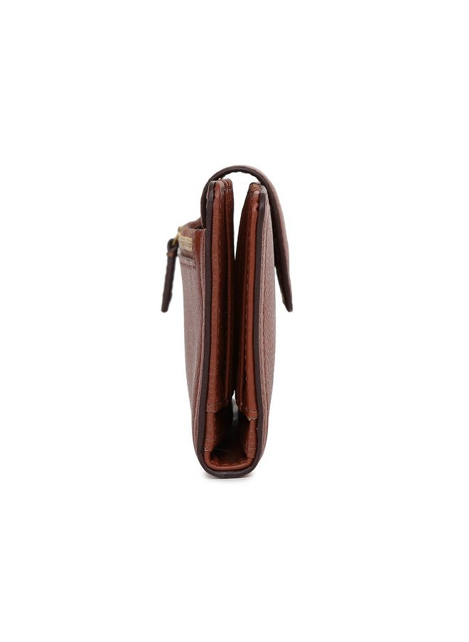 FOSSIL Women'S Logan Leather Wallet Rfid Blocking Tab Clutch Brown (Model: Sl7830200)  - Image 3