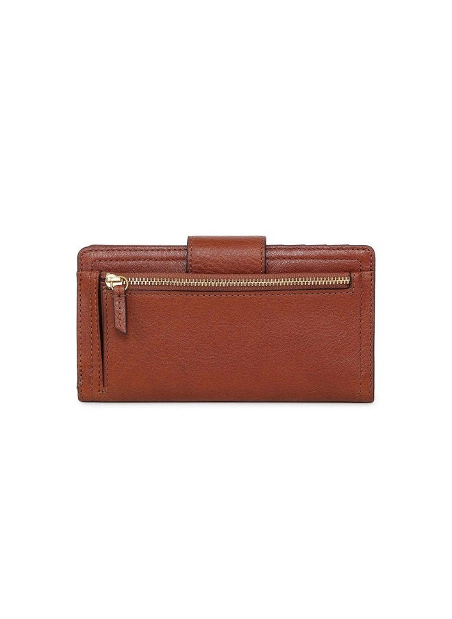 FOSSIL Women'S Logan Leather Wallet Rfid Blocking Tab Clutch Brown (Model: Sl7830200)  - Image 2