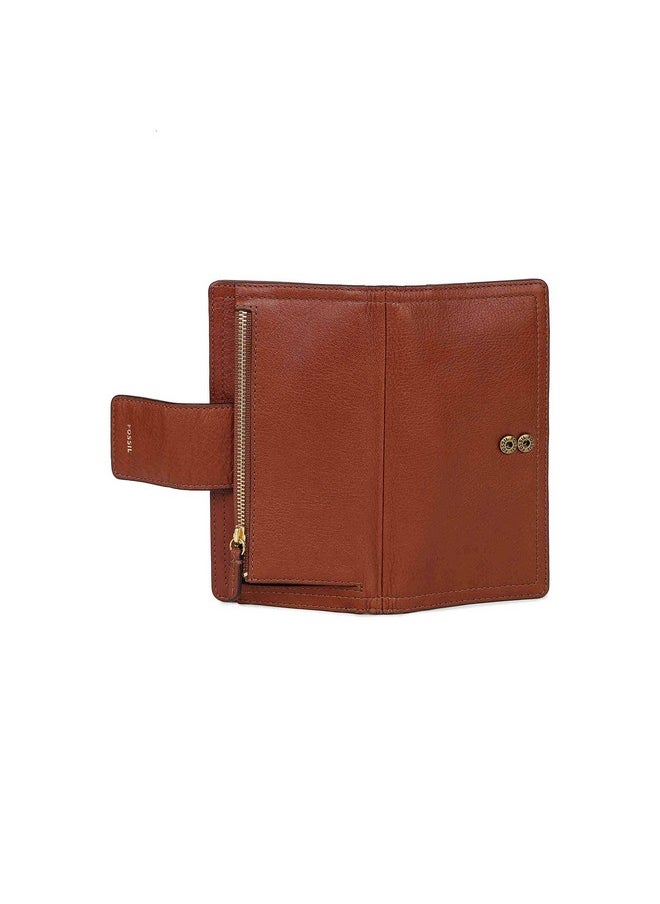 FOSSIL Women'S Logan Leather Wallet Rfid Blocking Tab Clutch Brown (Model: Sl7830200)  - Image 4