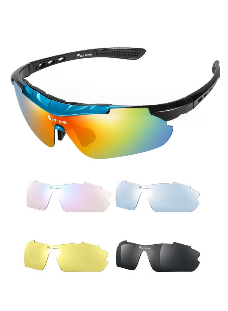 WEST BIKING Polarized Cycling Glasses UV400 Windproof MTB Road Bike Goggles for  Men Women Sports Eyewear - Image 1