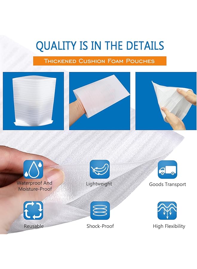 erorex 50 Pack Foam Pouches Cushion Foam Wrap For Moving And Storing 10 Inch X12 Inch Fragile Items Like Mugs Glasses China And Dishes Perfect Packing Supplies  - Image 3