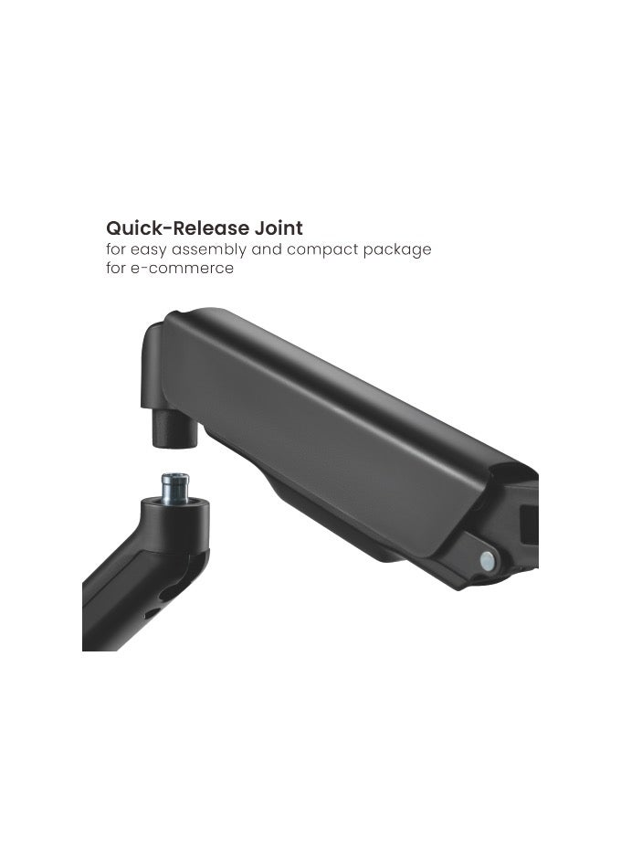 NEWSTAR Spring-Assisted Monitor Wall Mount, Fits 17-32″ Screens, 2-9kg Load, Full Motion Tilt & Swivel ±90°, ±180° Rotation, 450mm Extension, VESA 75x75/100x100, Matte Black - Image 4