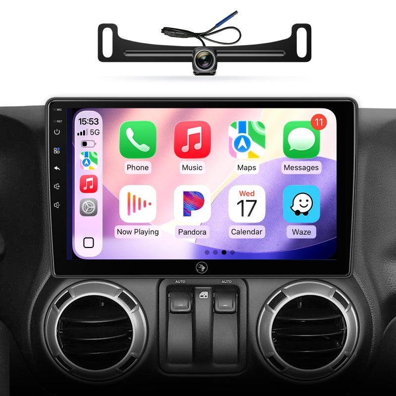 AINAVI 10inch Android Car Radio Stereo for Jeep Wrangler JK 20072018 Dodge Ram 1500 2500 3500 20092012 Grand Cherokee with Carplay Android auto Camera Mirroring Touchscreen GPS Navigation Relacement - Image 2