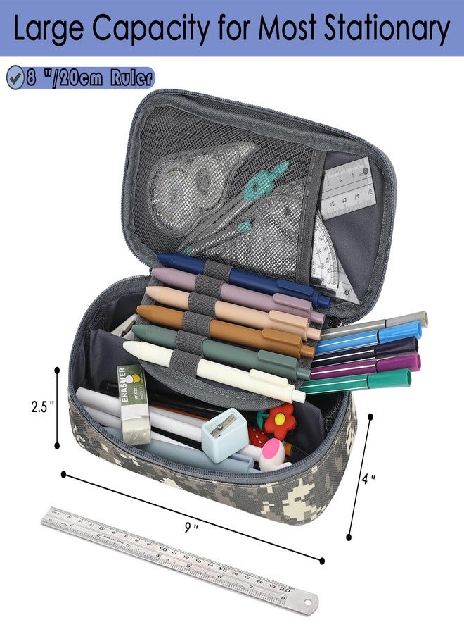 FlowFly Kids Pencil Case for Boys, Girls, Pencil Pouch Boys Soft Rainbow Pen Box, Digital Camo - Image 3