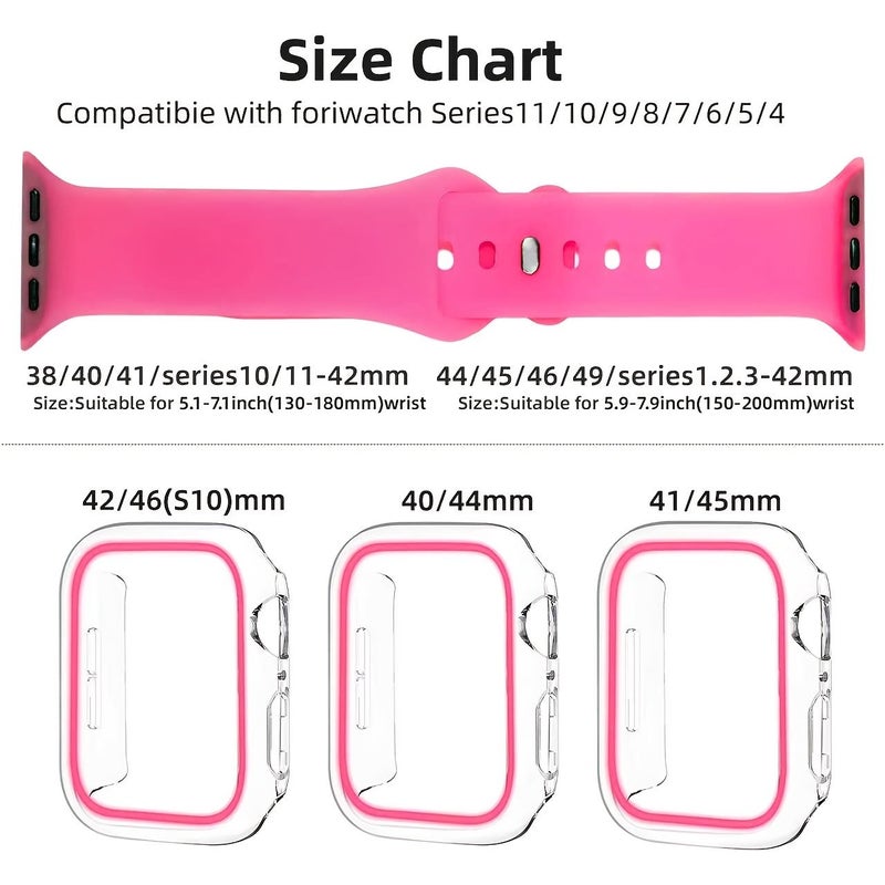Silicone Glow In The Dark Watch Band For Apple Watch 42mm S10 With Hollow Case Orange - Image 2