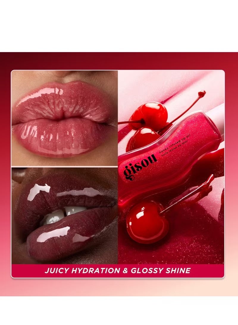 GISOU Honey Infused Lip Oil Cherry on the Cake-8 ml - Image 4