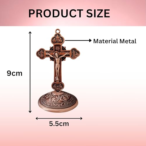 M Men Style Car Dashboard Christian Jesus Cross Office Study Table Cross, Twelve Apostles Finish Silver and Blue Metal Dash202544 for Car, Office, - Image 2