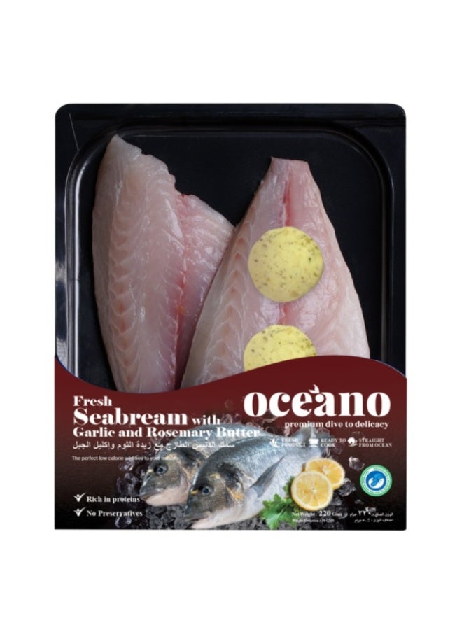 Seabream Fillet Garlic & Rosemary Butter - 220g
