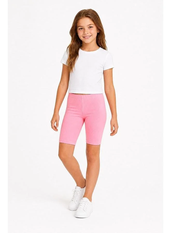 Perendi %95 Cotton 3-Piece Girls' Legging Set – Long, Capri, and Short Models.