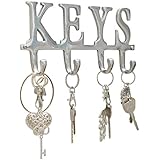 Comfify Key Holder Ã¢â‚¬Å“KeysÃ¢â‚¬Â Ã¢â‚¬â€œ Wall Mounted Key Holder - 4 Key Hooks Rack - Decorative Cast Aluminum - Image 1
