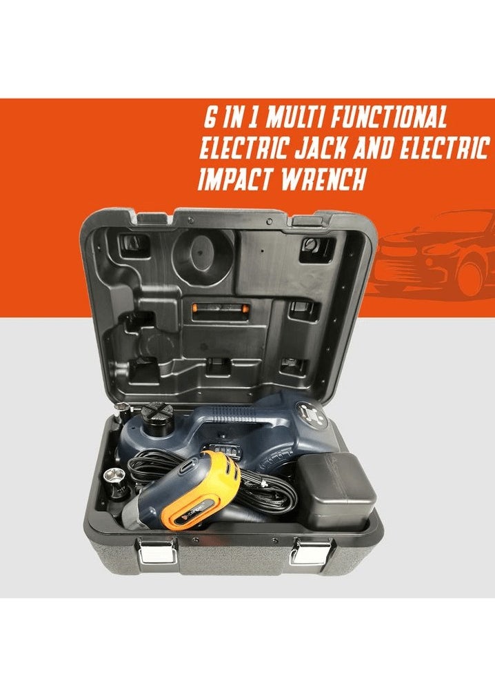 Conpex - CONPEX Floor Jack 6 in 1 Multi-Functional Electric Jack 5 Ton And Electric Impact Wrench Inbuilt Air Compressor Remote Torch Tire Change Kit - Image 1