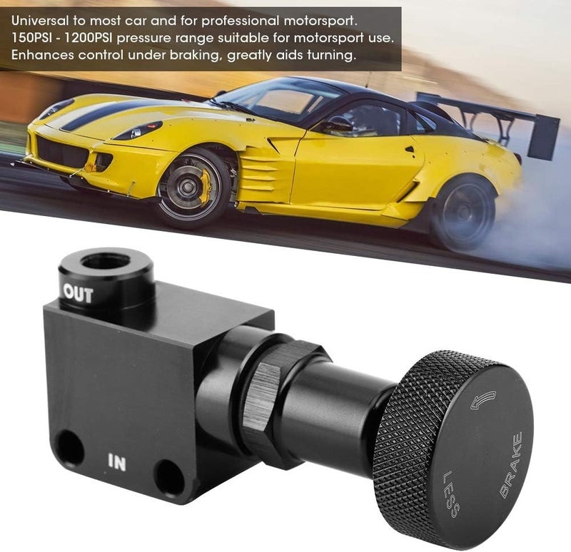 Racing Car Drifting Brake Proportion Valve, Universal Brake Bias Adjuster Lever, 150–1200 PSI Aluminum Alloy Pressure Regulator with 1/8NPT Connectors for Track Rally - Image 2