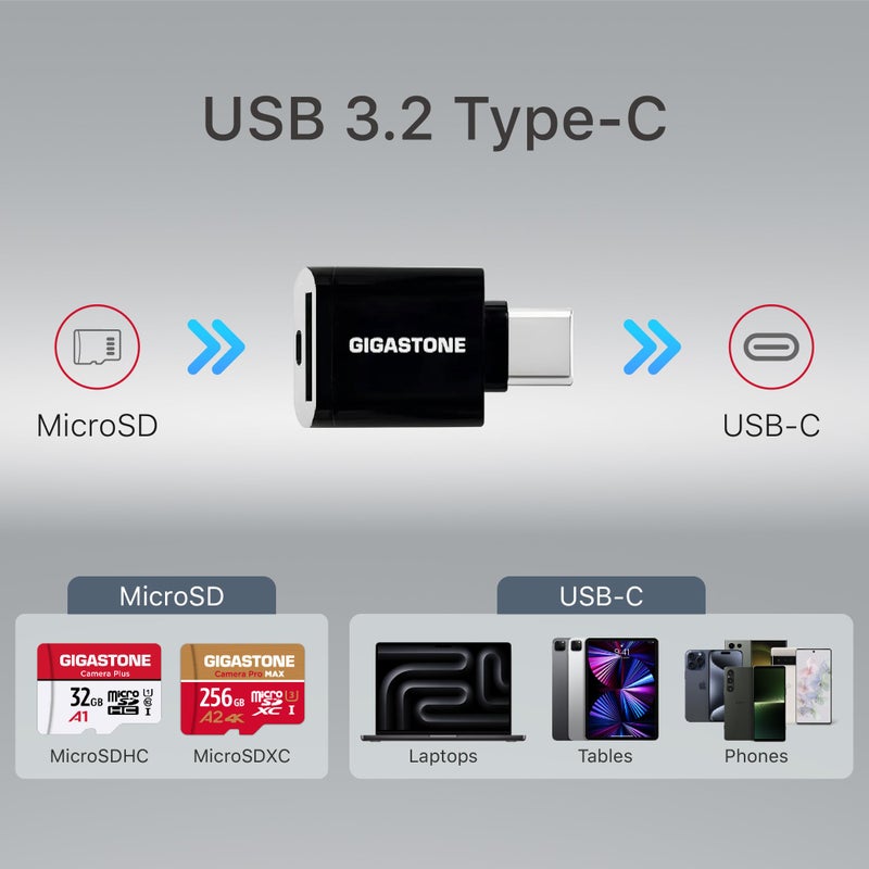 Gigastone ã€5-Years Data Recoveryã€‘ GIGASTONE 256GB Micro SD Card with USB 3.2 Type C Card Reader, 4K Camera Pro MAX, Speed Up to 130MB/s Compatible with Gopro, DJI, Dash Cam, MicroSDXC UHS-I A2 V30 U3 - Image 2
