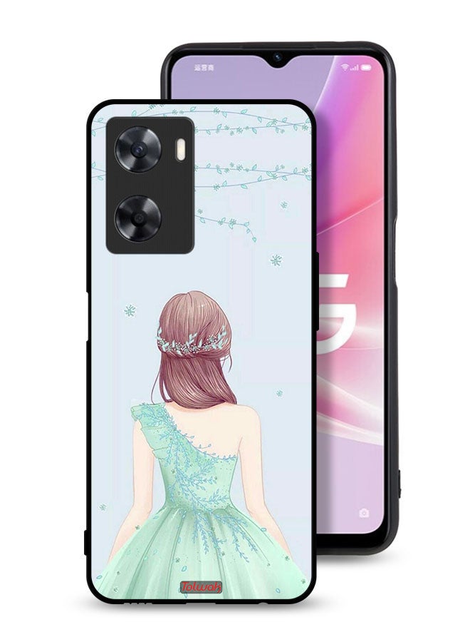 Tolwak Oppo A57s Protective Case Cover Cute Girl In Floral Dress - Image 1