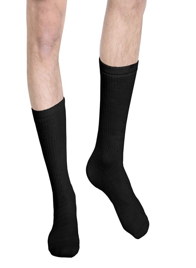 NuVein 15-20 mmHg Medical Compression Socks, Mid Calf Crew Length, Padded Cushion Foot, Black, Medium - Image 4