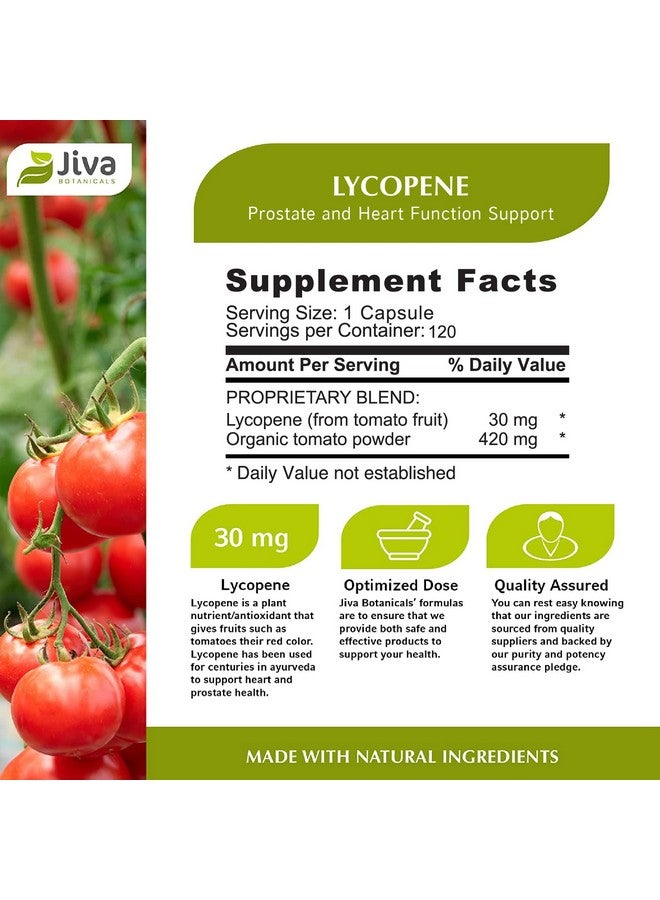 Jiva BOTANICALS Lycopene Supplement 30 Mg Capsulesmade With Tomato Fruit Extract Higher Dosage Than Lycopene 20Mg Support Normal Prostate Health And Normal Heart Function.120 Vegan Capsule - Image 5
