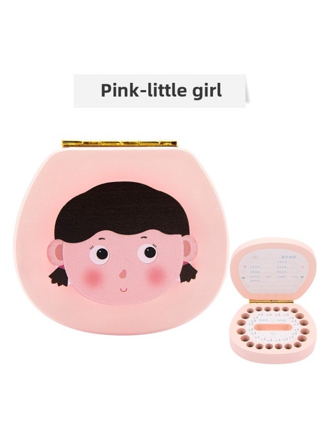 Generic Young Children's Deciduous Teeth Box Baby Teeth Storage Boys And Girls Deciduous Teeth Lanugo Hair Commemorative Preservation Morandi Deciduous Teeth Box-Color:TL-Deciduous Box Morandi Pink-Little Girl 0.3  - Image 1