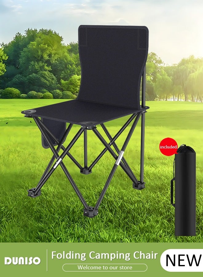 DUNISO Folding Outdoor Camping Chair with Carrying Bag, Lightweight Portable Butterfly Chair with 1 Side Pocket, Multi-Purpose Beach Chair for Fishing, Picnic, BBQ, Hiking Travel, Beach - Image 1