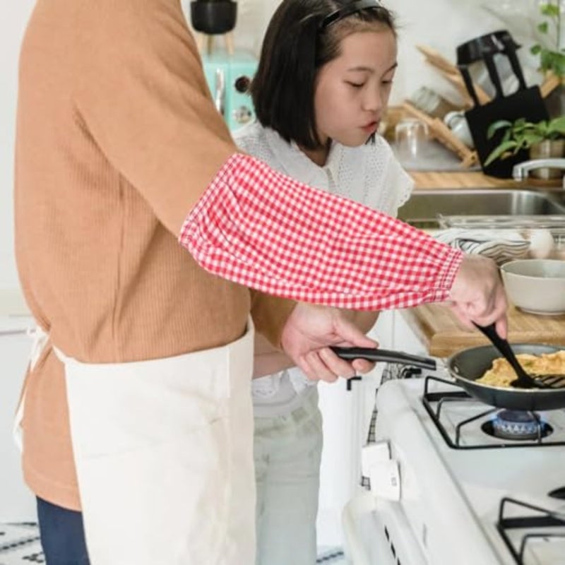 6 أزواج من أكمام البستنة وأكمام ذراع التنظيف وأكمام الطبخ، وأغطية أكمام المطبخ الطويلة وأكمام مضادة للغبار من القطن والكتان - Image 3