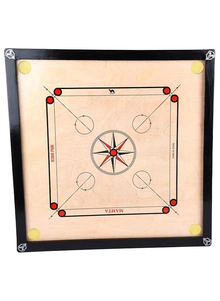 AL BADER Carrom Board Game with Coins and Striker, Available in Multiple Sizes, High-Quality Wooden Indian Craftsmanship 