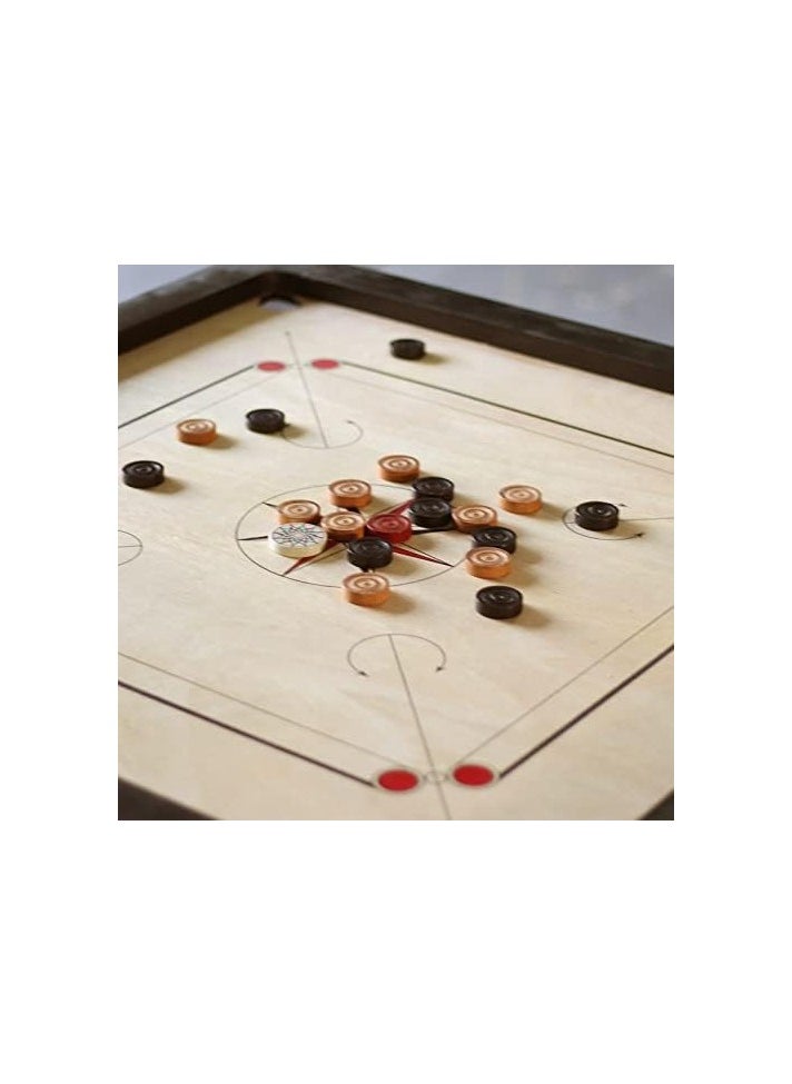 AL BADER - Carrom Board Game with Coins and Striker, Available in Multiple Sizes, High-Quality Wooden Indian Craftsmanship - Image 1