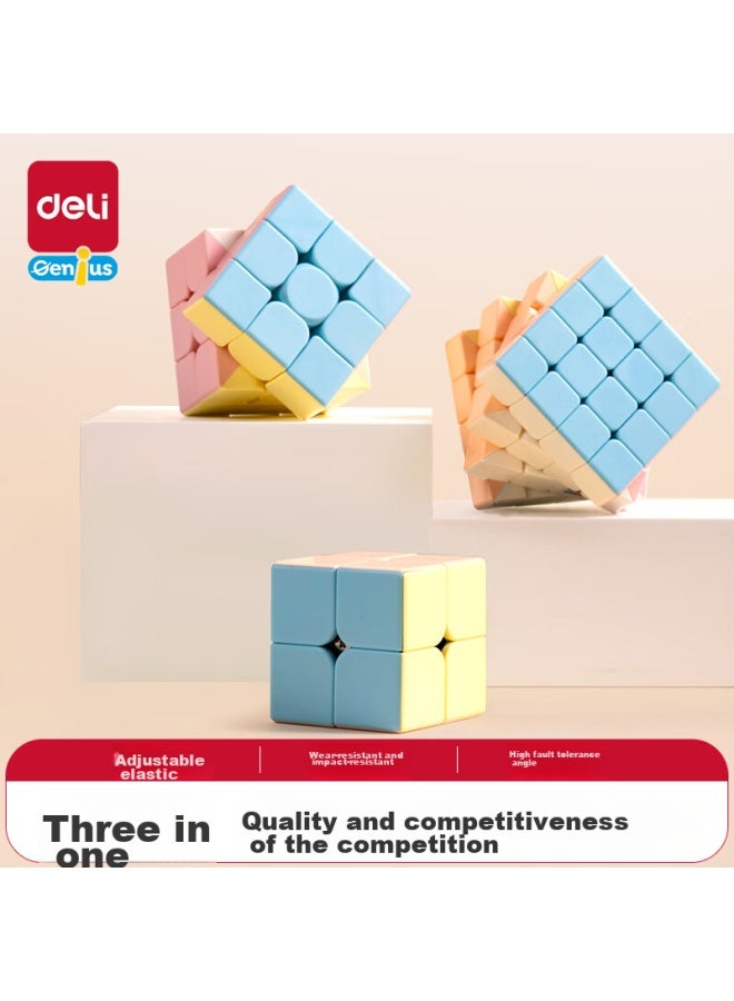 Deli Children's Macaron Cube Set, 2x2 3x3 4x4 Speed Cube, Toy Birthday Gift Yp164 - Image 1