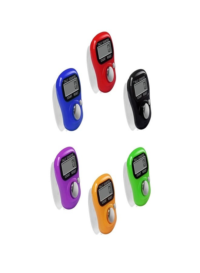 AUZENO® Mini Hand Tally Counter Finger Ring Digital Electronic Head Count (5 Pcs Set) - Image 1