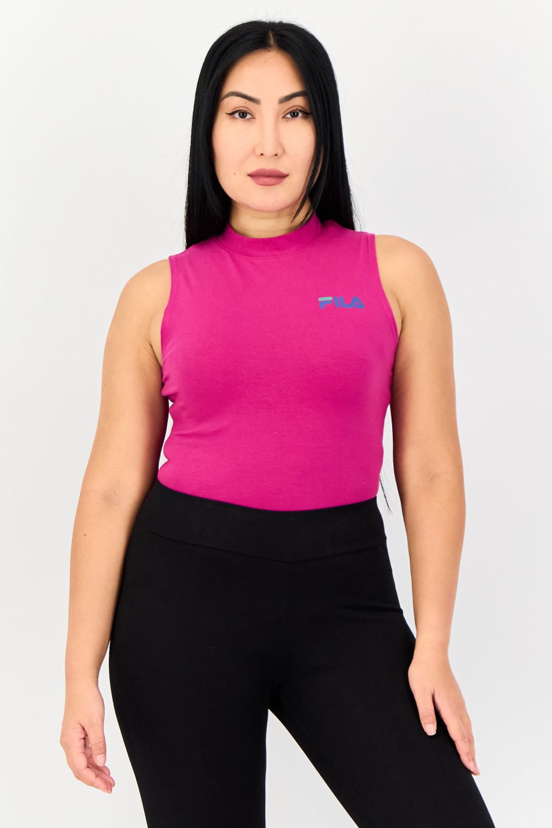 FILA بدلة رياضية نسائية بدون أكمام مناسبة، وردي - Image 1