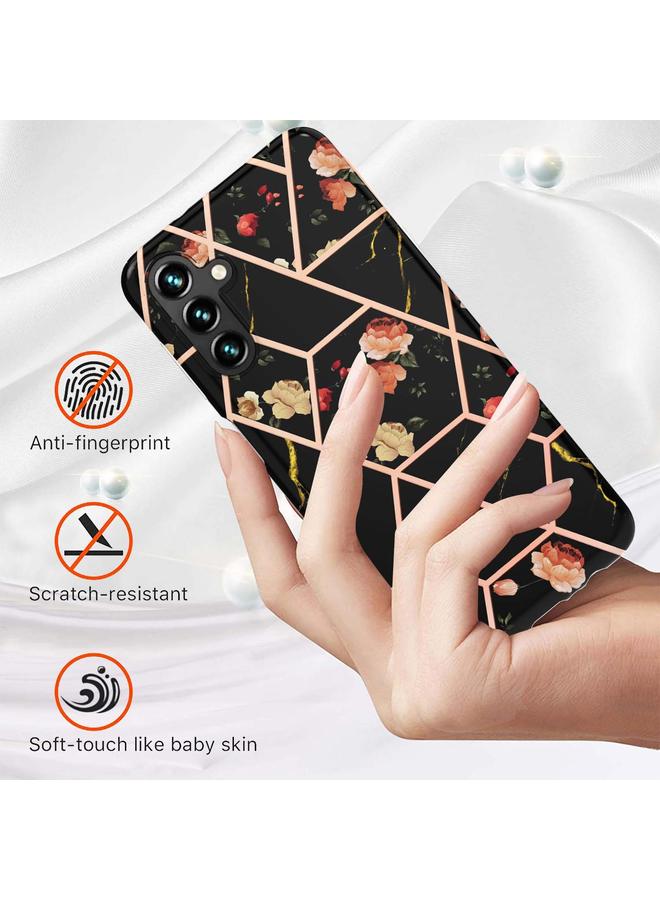 erorex Case For Samsung Galaxy A34 5G Splicing Marble Flower IMD TPU Phone Case - Image 2